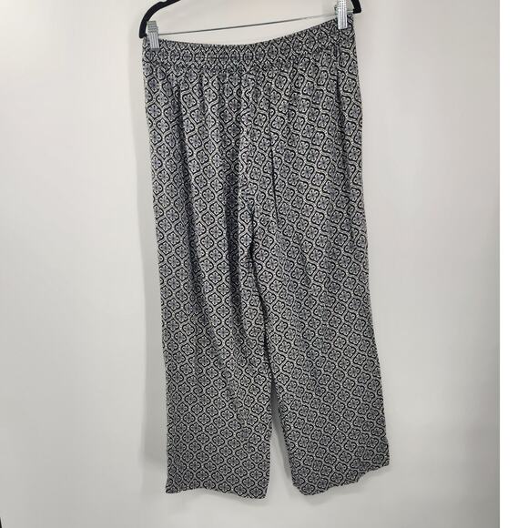 Old Navy Navy Blue and White Wide Leg Playa High-Rise Pants Womens Size Large L - Picture 2 of 4